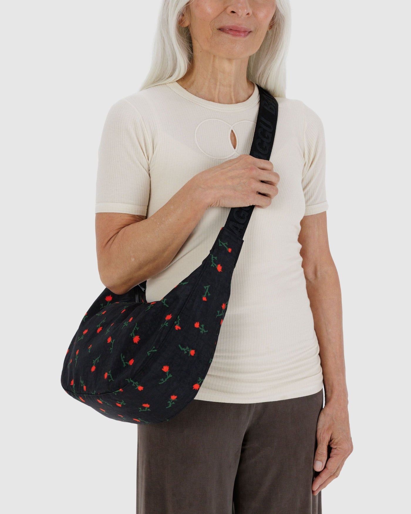 Medium Nylon Crescent Bag